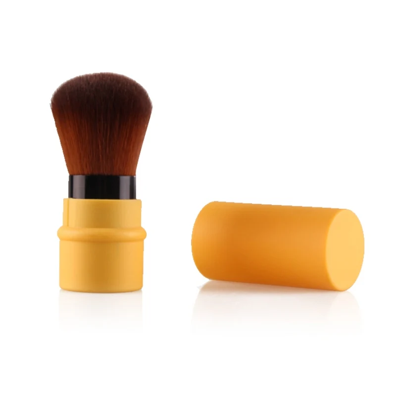 Мини-мягкая Кисть для макияжа, выдвижная профессиональная основа, Косметические румяна, кисть для пудры, косметические инструменты, 1 шт - Handle Color: Цвет: желтый