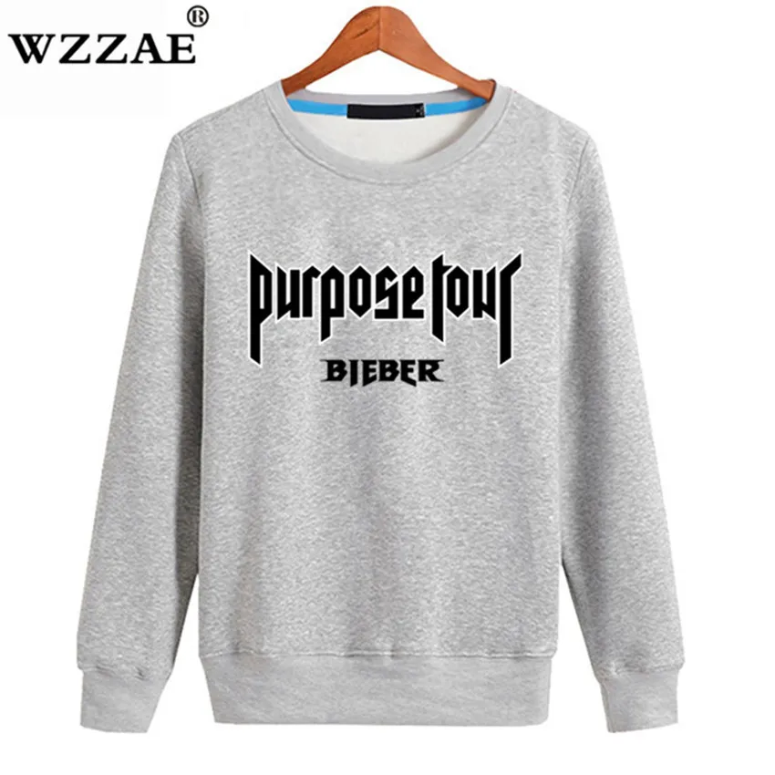 Hot 2018 Brand New Fashion Justin Bieber Sweatshirts Men Starboy The Weeknd Tour Merch White Hip Hop Hoodie Sweatshirt