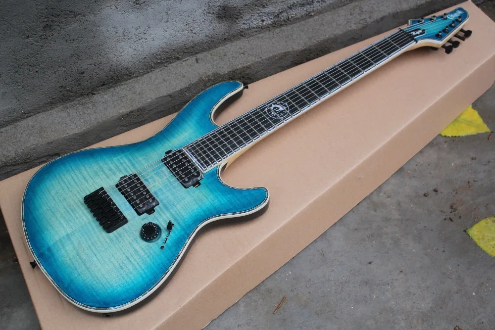 Mayones Checkmate Regius 7 String 7 Ply leher, Thru Ash