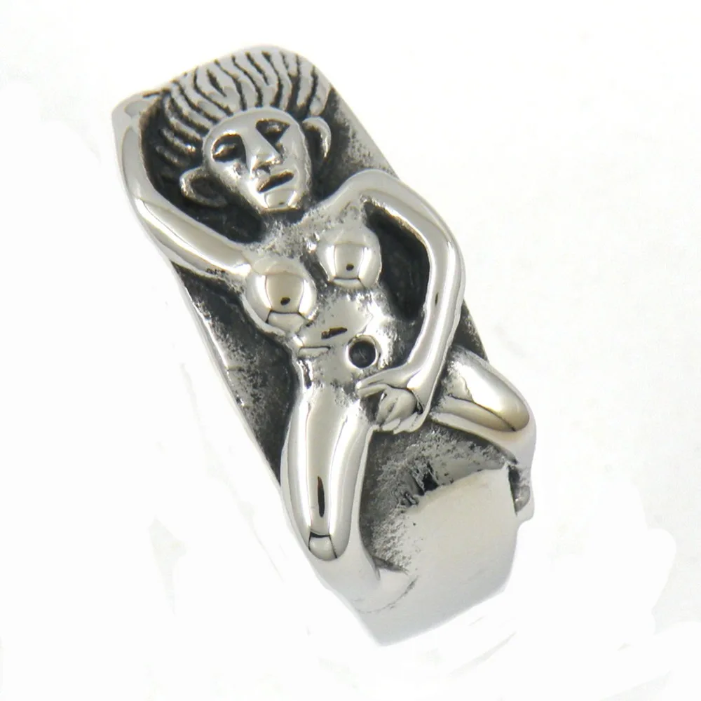 

FANSSTEEL Stainless steel jewelry naked girl sexy woman ring FSR11W92