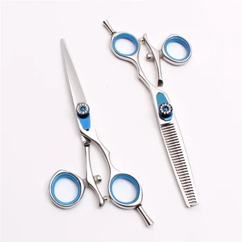 

C9019 6" JP 440C Customized Logo Silver Rotated Handle Professional Hairdressing Scissors Cutting / Thinning Shears Styling Tool
