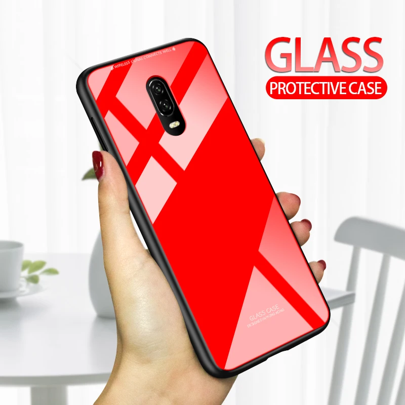 Модный чехол для телефона из закаленного стекла для Oneplus 7Pro, ударопрочный цветной задний стеклянный чехол для Oneplus 7, корпус для 1+ 7Pro 7