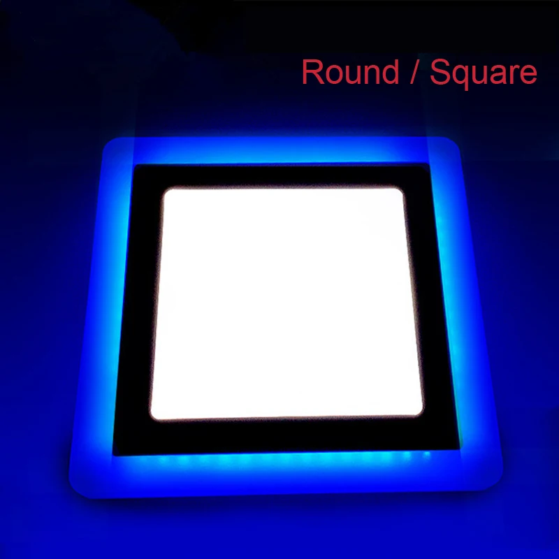 

1pcs LED Panel 6W 9W 16W 24W 3Model Blue LED Panel Light Double Color LED Ceiling Recessed Down Lamp for Indoor Lights