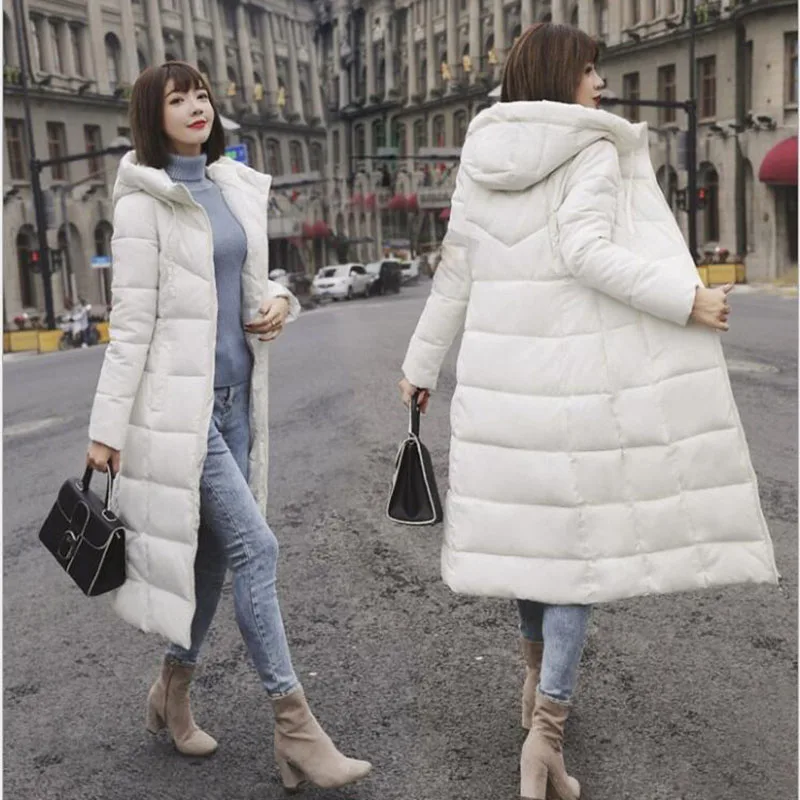 

Winter Jacket Female Parka Coat Plus size M-6XL Fashion Down Jacket Long Hoodie Down Thick Long Coat Jacket Women Clothing