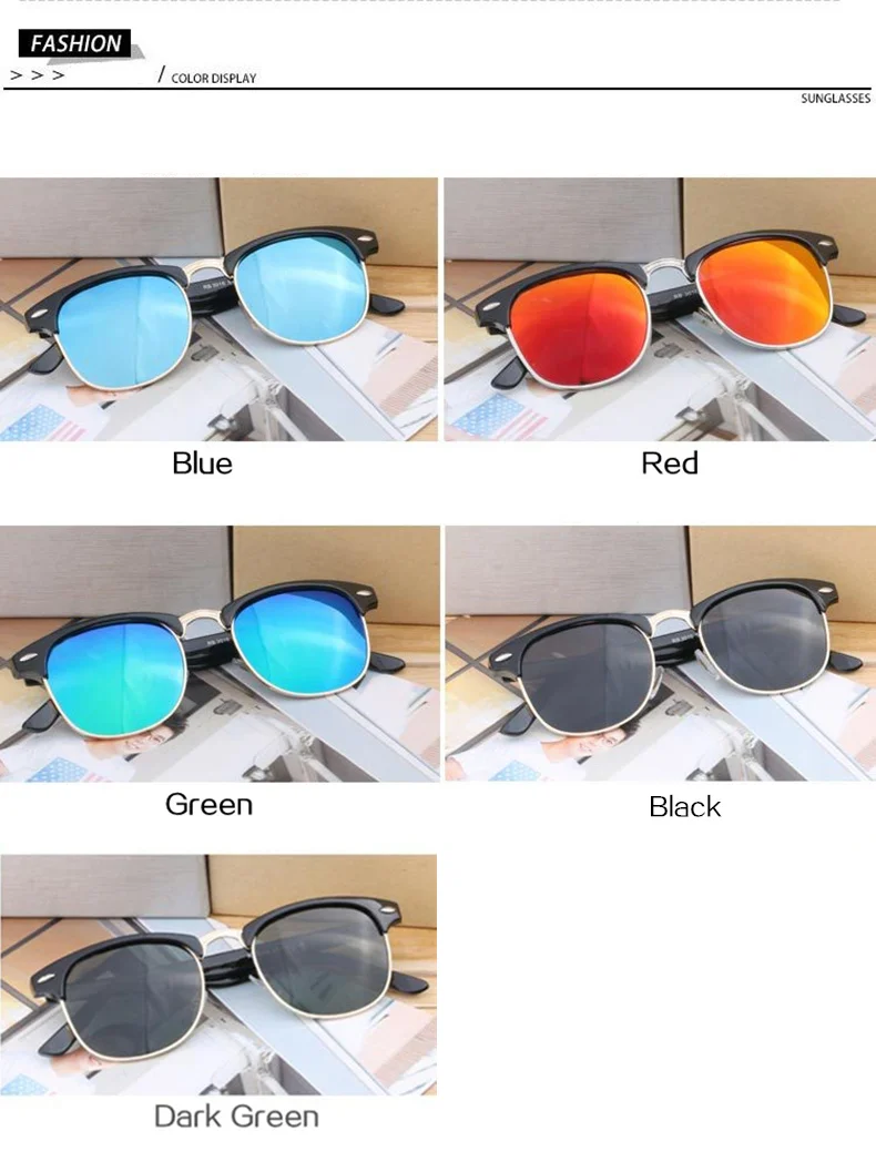 Классические поляризованные мужские солнцезащитные очки, Ретро стиль поляризационные солнцезащитные очки для женщин Брендовые очки винтажные в полуоправе поляризационные солнцезащитные очки