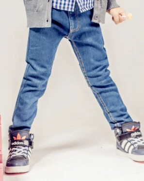 Зимняя детская одежда джинсы для мальчиков плотные флисовые джинсы для маленьких мальчиков, Детские облегающие повседневные джинсы длинные брюки - Цвет: JK04