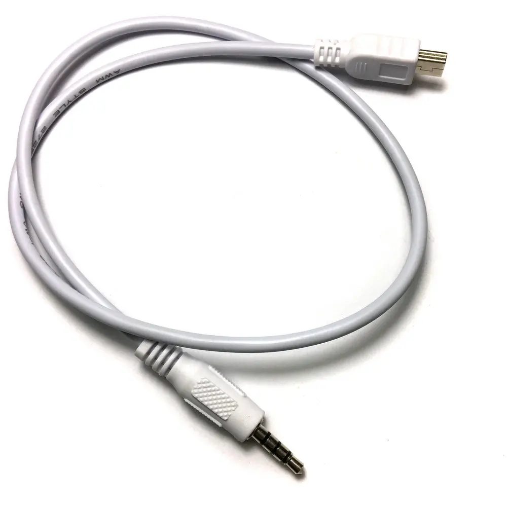 Новые короткие белые 50 см 4-полюсный 3,5 мм мужчина к V3 Mini B зарядных порта USB для автомобиля AUX кабель для синхронизации аудио кабель доступа