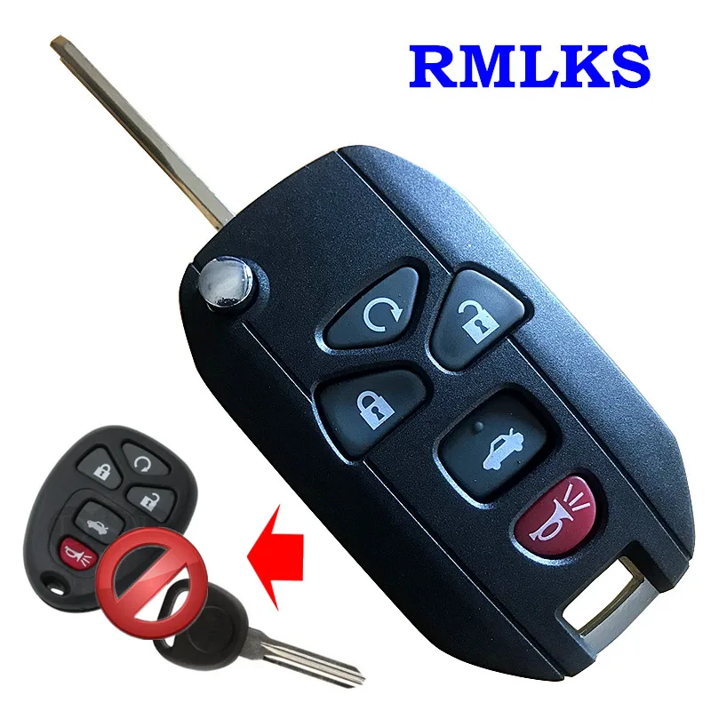 

Flip Key Remote Shell Replacement Case For Chevrolet For Buick For Cadillac For Pontiac Saturn 5 6 Buttons 22733524 Uncut Blade