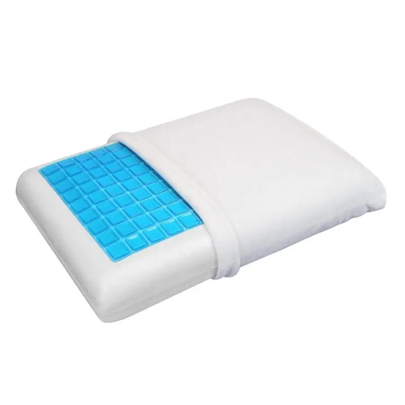 Подушка с эффектом памяти, белая гелевая Подушка для кровати, синяя охлаждающая Ортопедическая подушка для сна, путешествия, шеи, усталость, уличная подушка