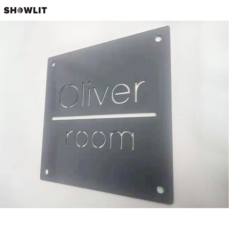 Custom Stainless Steel Door Address Signs In Greyin Door Plates from
