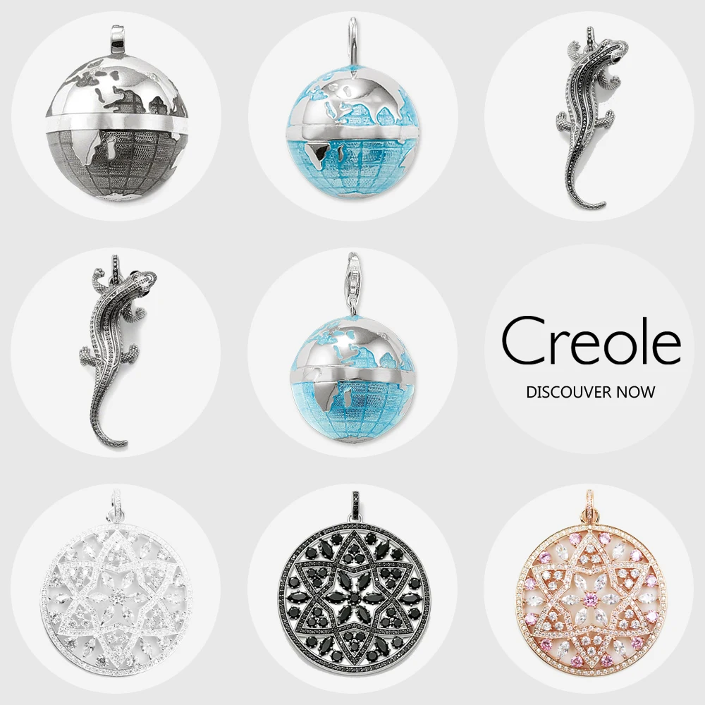

Globe World Salamander Ornament Necklace Pendant,2019 New Fashion Jewelry 925 Sterling Silver Trendy Gift