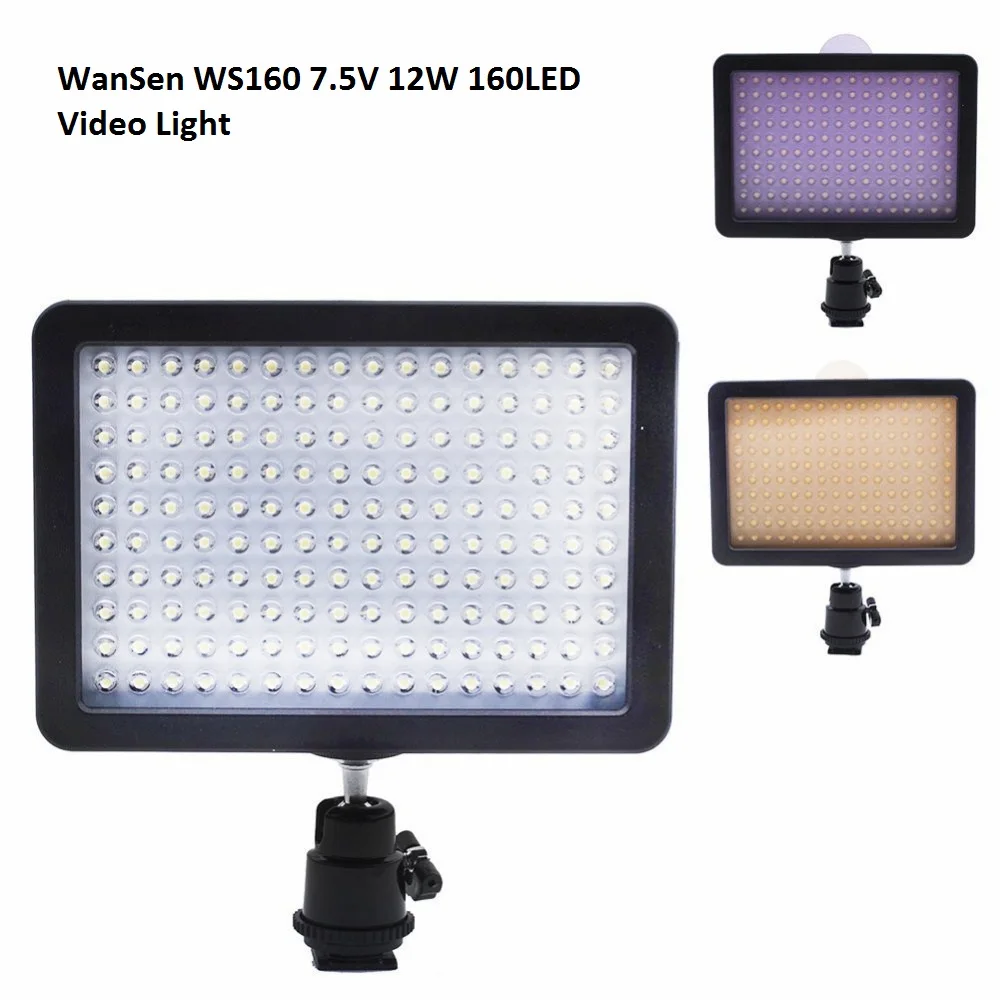 WanSen WS160 светодиодный свет 7,5 в 10,5 Вт камера свет лампы для Cannon Nikon Pentax Panasonic DSLR камеры s