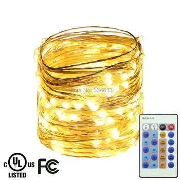 

15M 150LED Silver Wire LED Fairy Lights Chrismas String Lights Decoration Party Lights UL CE Corded Adapter Remote Control