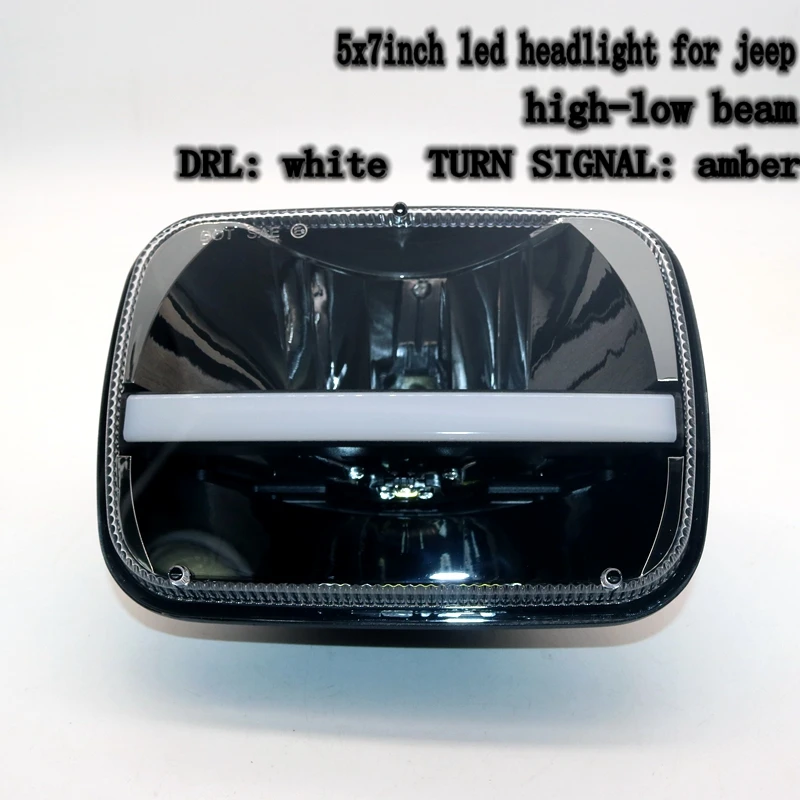 

TNOOG 6x7" LED Headlight with DRL and Amber Turn Signal Projector Headlamp Replacement for Jeep MJ Comanche Cherokee XJ