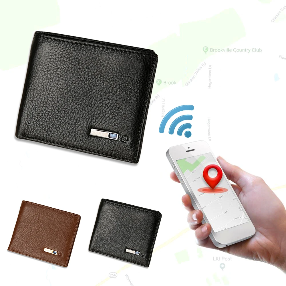 

New Durable Bluetooth Smart Cowhide Leather Wallet Multifunction Anti-lost Anti-theft GPS-Locator Purse Men Business Wallet