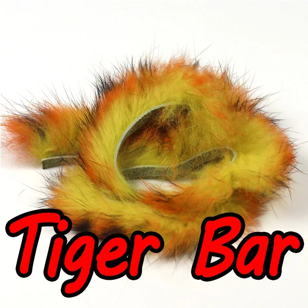 tiger bar 2 шт 5 мм широкий Кролик Мех заяц Zonker полоски для завязывания мух материал стример Рыбалка мух решений - Цвет: tiger bar