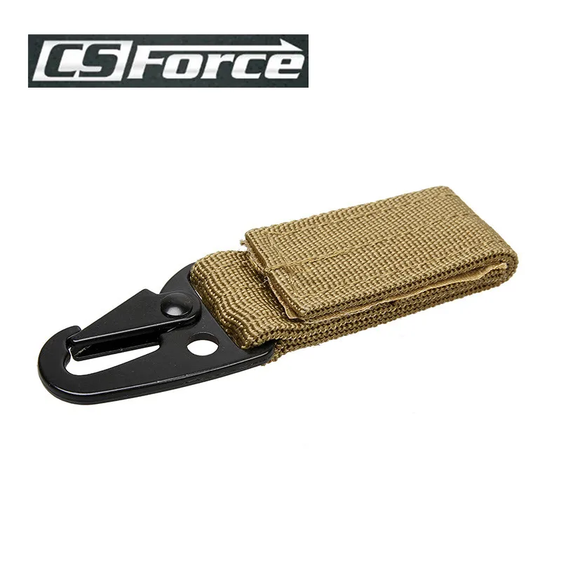 1pcs Olecranon Shape Tactical Molle Nylon Carabiner Hook Buckles With Key Ring Hanging Belt Buckle Outdoor Hiking Travel Kits - Цвет: Tan L