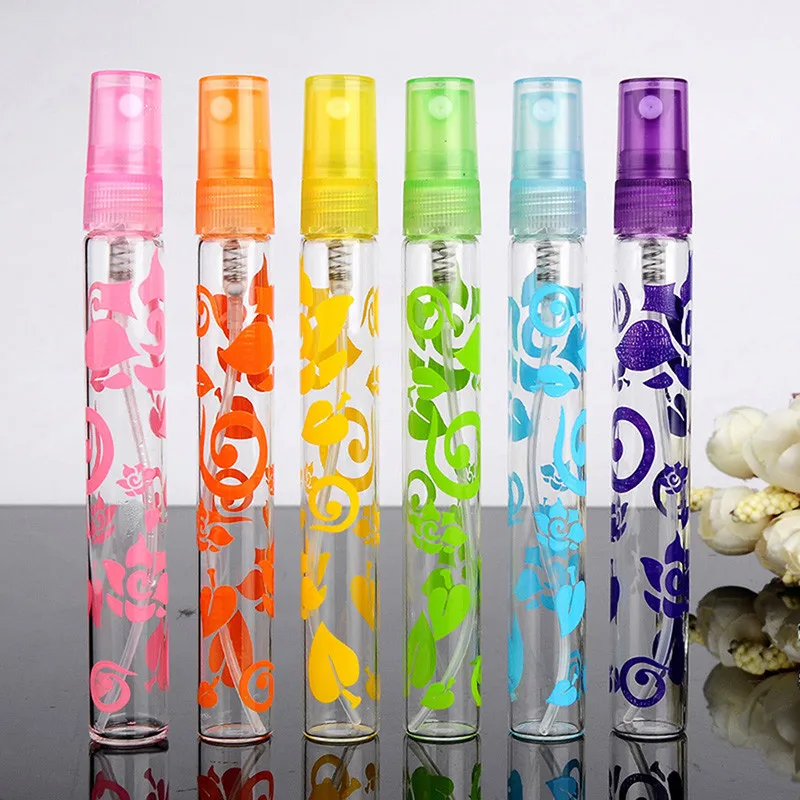 6PCSlot Refillable Rose Crystal Cut Glass10ml Spray Perfume Points Bottling Travel Portable Empty Makeup Atomizers Containers  (4)