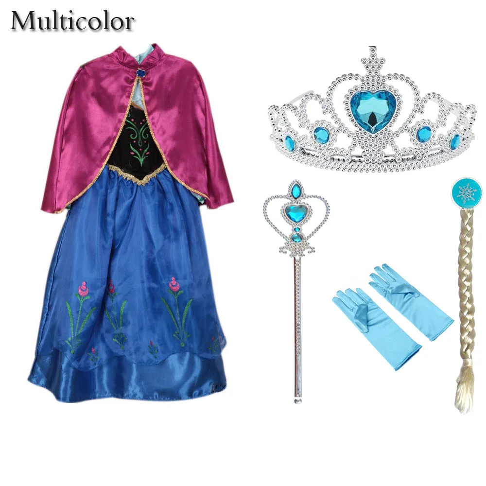 

Multicolor Wedding Dress Girls Costume Cute Party Princess Elsa Dresses Elsa Elza Princess Anna Dress For Girls Cosplay Vestidos