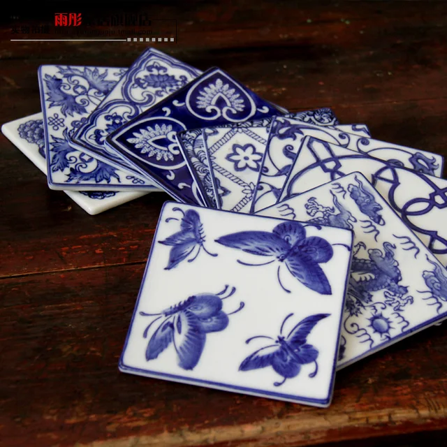 ceramic home accessories ceramic coasters ceramic blue and white