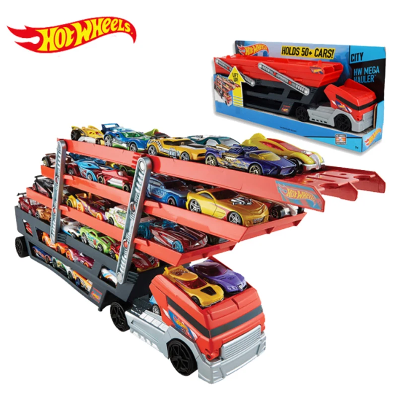 Hot Wheels Heavy Transport Vehicles Hotwheels 6 Layer Small Car Toy Scalable Storage Transporter Truck Boy
