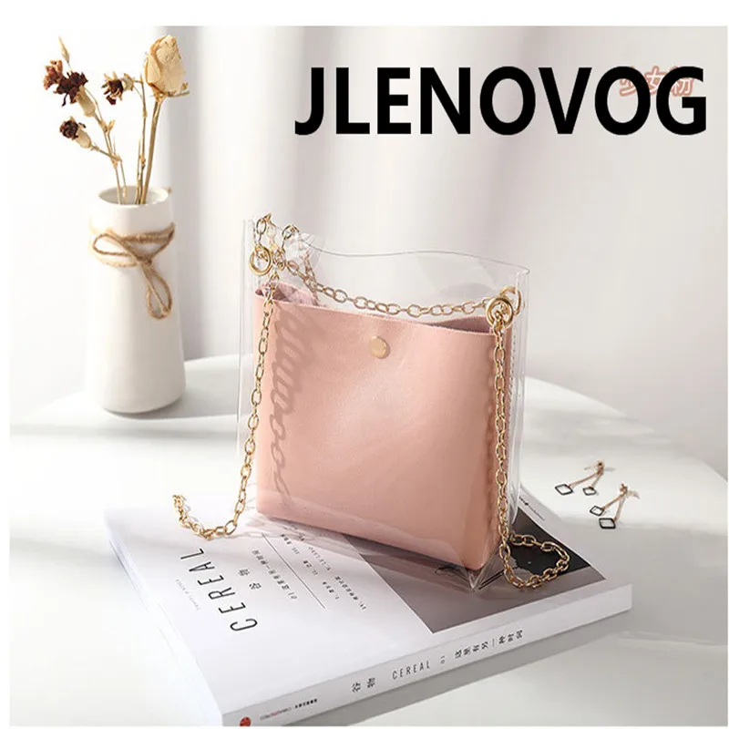 

Single shoulder diagonal portable soft handle new jelly chain mobile phone bag new Messenger mother bucket bag