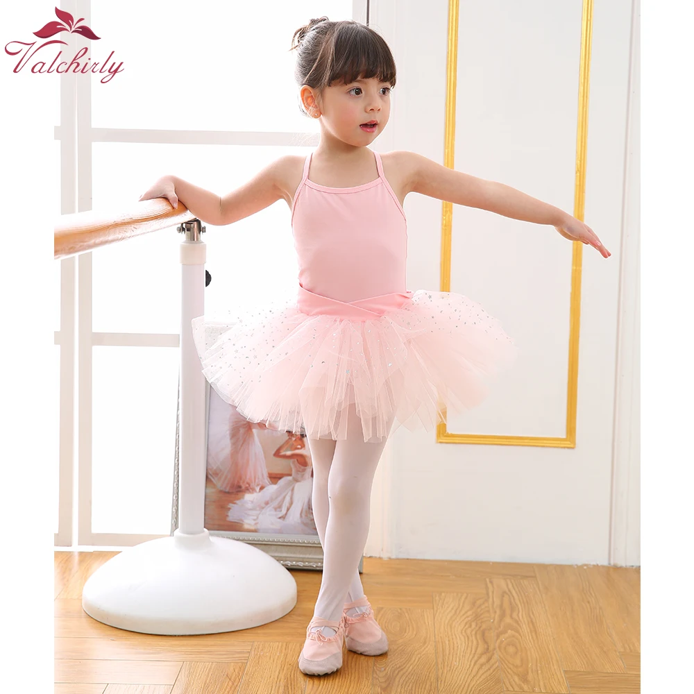 Kidsmian Girls` Skirted Angel-Sleeve Leotard Ballet Dance with Spark Tutu Toddler