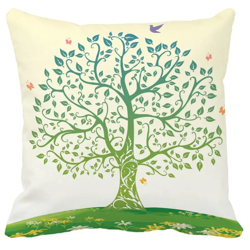 Cartoon Color Tree Cushion Cover Nordic Simple Geometric Decorative Throw Pillows Cushion Covers for Sofa Polyester Cotton