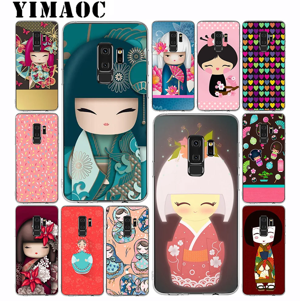 Yimaoc милая кукла-кокеши Мягкий силиконовый чехол для телефона samsung Galaxy A5 A6 плюс A7 A8