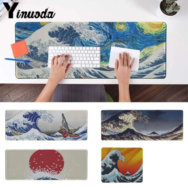 

Yinuoda Funny Japanese_Wave DIY Design Pattern Game mousepad Size for 180*220 200*250 250*290 300*900 and 400*900*2mm