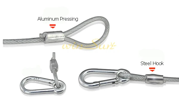 High quality Stage light safety rope cablesafe wire for stage light security 80cm length 3mm