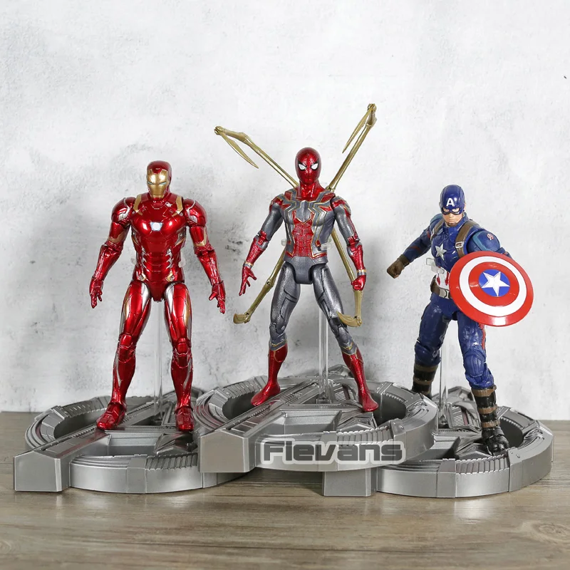 

Avengers Infinity War Captain America / Iron Spider Spiderman / Iron Man PVC Action Figure Collectible Model Toy with LED Light