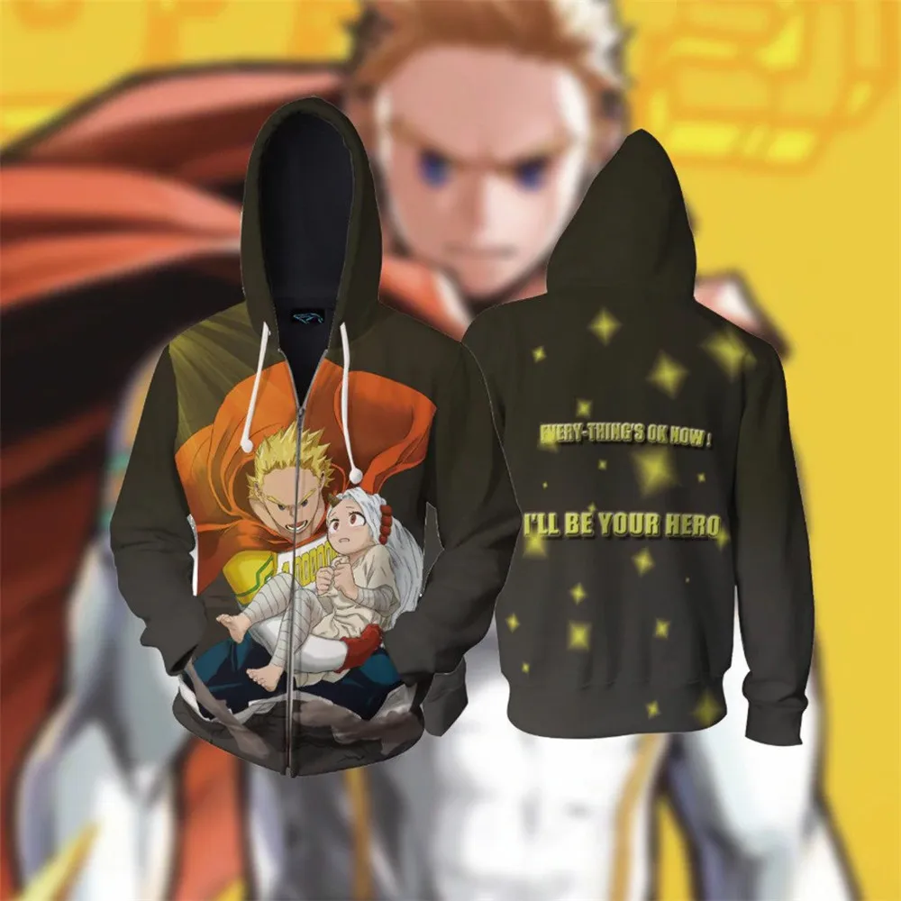 

Anime My Hero Academia Character Zip Hoodie Cosplay Hoodie Men and Women Casual Sports Wei Clothing 2019 Brand New