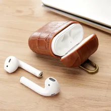 Защитный чехол для Apple Air Pods роскошный кожаный с крокодиловым