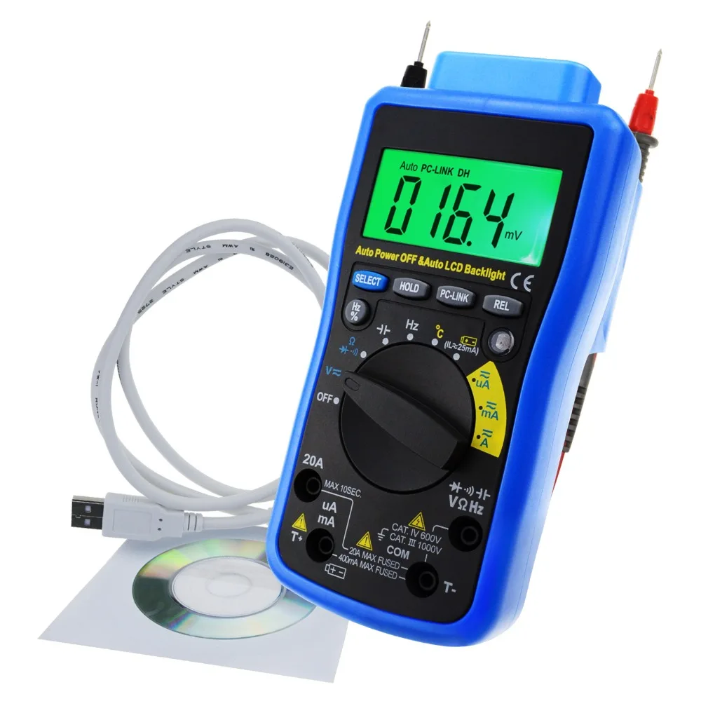 Digital DMM Multimeter Meter Tester with USB/ Software CD and Data