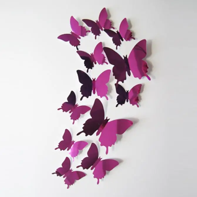 Наклейки на стены Наклейка Бабочки 3D Зеркало Wall Art Home Decors X7.19
