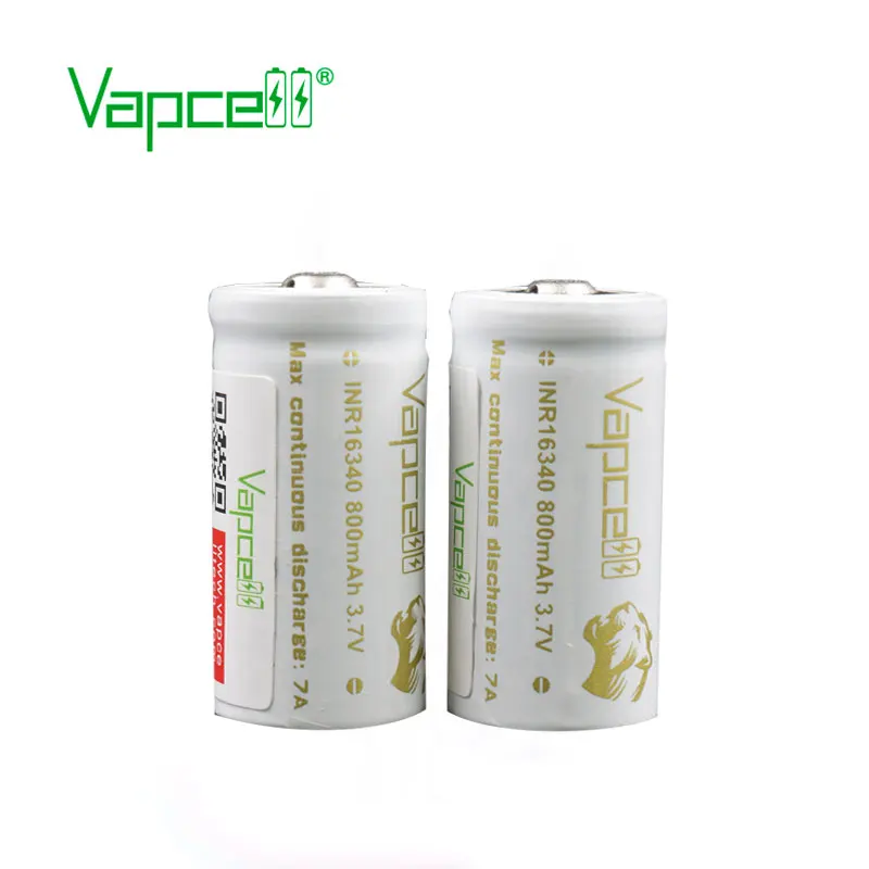 2 шт Vapcell 16340 800mah 7A Высокая мощность RCR123A CDR 3,7 v литий-ионная аккумуляторная батарея для фонарика vs keeppower