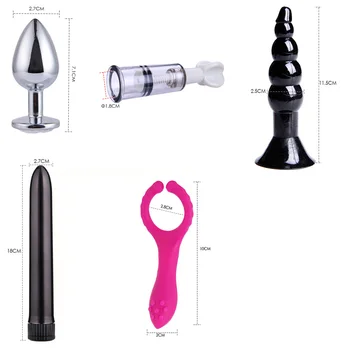 Sex Toys for Woman Adult Games Handcuffs Whip Mouth Gag Rope Metal Butt Plug bdsm Bondage Set Bead Anal plug Vibrator 4