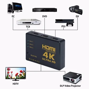 

4K*2K HDMI 3 in 1 out Switch Splitter TV Switcher Box Ultra HD for HDTV PC for DVD HDTV Xbox