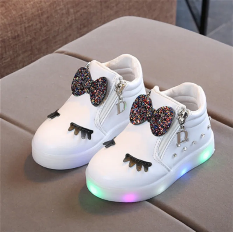 Xinfstreet/детская обувь с подсветкой; Светящиеся кроссовки для маленьких девочек; светящаяся обувь; зимняя обувь; размеры 21-30