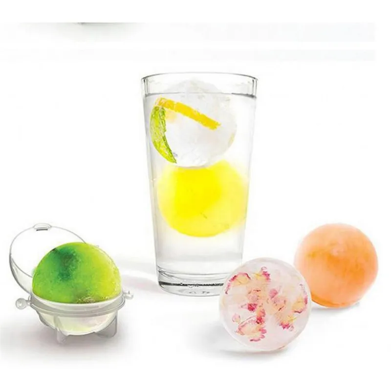 

4pc Round Ice Cube Ball Maker Mold Clear Plastic Party Whisky Wine Cooling Ice Ball Molds Freeze Jelly Ball Moulds #B15