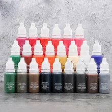 23 Цвета тату макияж Чернила для перманентного татуажа Набор 15 мл бутылка с пигментом для бровь Вышивание Татуировка Макияж, пигмент, профессиональное коричневое