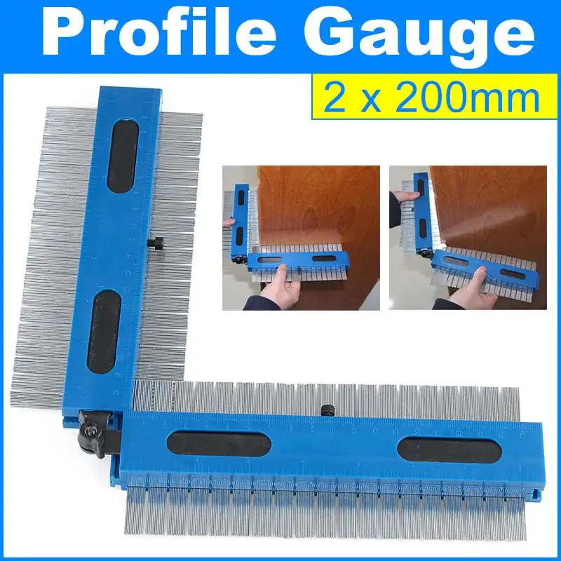 

Multi-functional 2x200mm Profiles Copy Gauge Contours Gauge Duplicator Wood Marking Tool Tiling Laminate Tiles Generals Tools