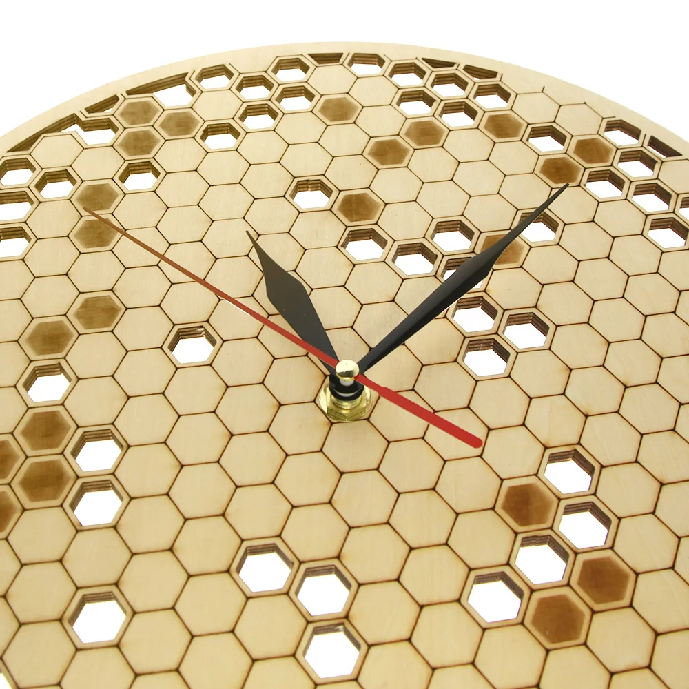 Оригинальные настенные часы Honey comb для кухни в деревенском стиле деревянный знак