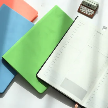 

1pcs leather time efficiency plan schedule this creative stationery hand book small portable fresh note notebook