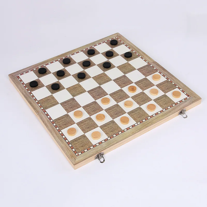 3 в 1 Функция Высокое качество Деревянные международные Шахматные шашки набор настольная игра складной портативный подарок для детей Лидер продаж