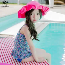 Высокое качество, детский купальник, бикини для маленьких девочек, комплект из двух предметов, детский купальник с цветочным рисунком, купальный костюм с оборками