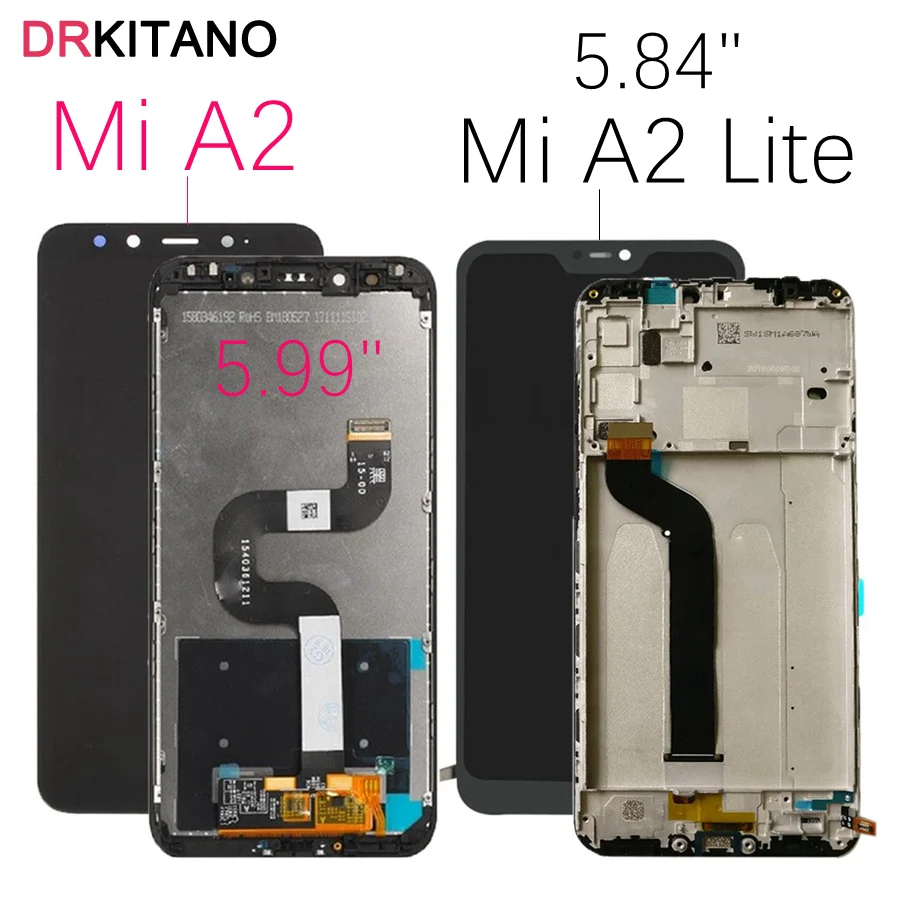 

For Xiaomi Mi A2 LCD Display Touch Screen Digitizer Assembly Mi A2 Lite LCD Screen With Frame Redmi 6 Pro Screen Replacement