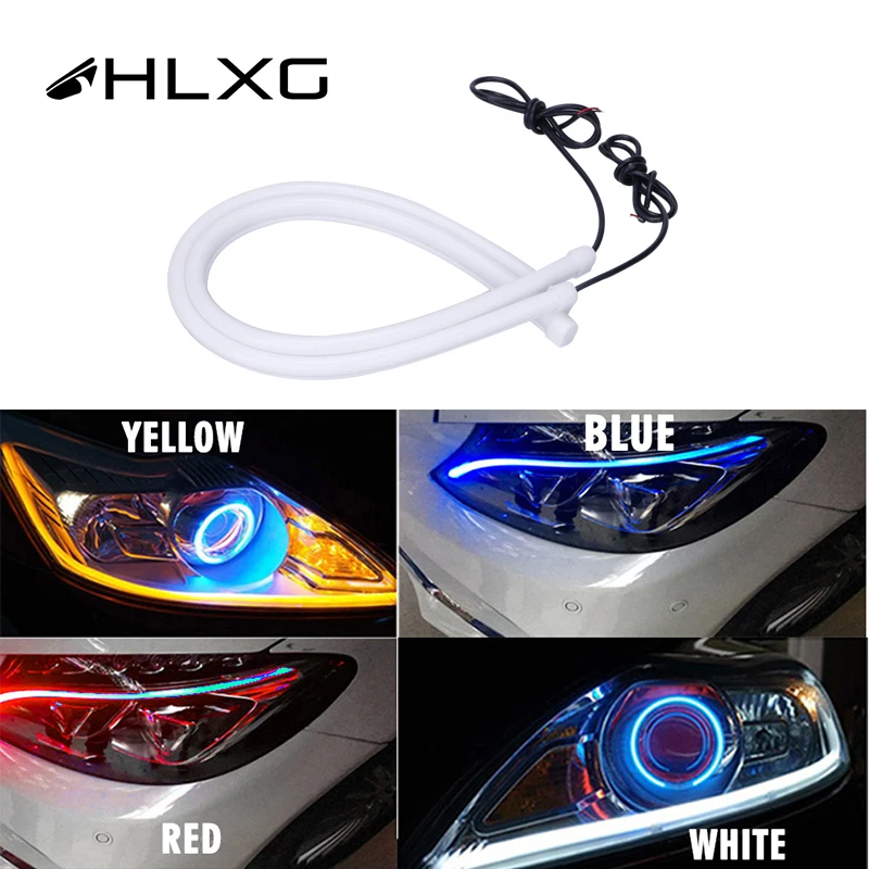 

DRL Car Daytime car Running Light Slim Turn Signal Light Sequential Flexible Angel Eyes Car LED Strip 12V 11.81/17.72/23.62 INCH