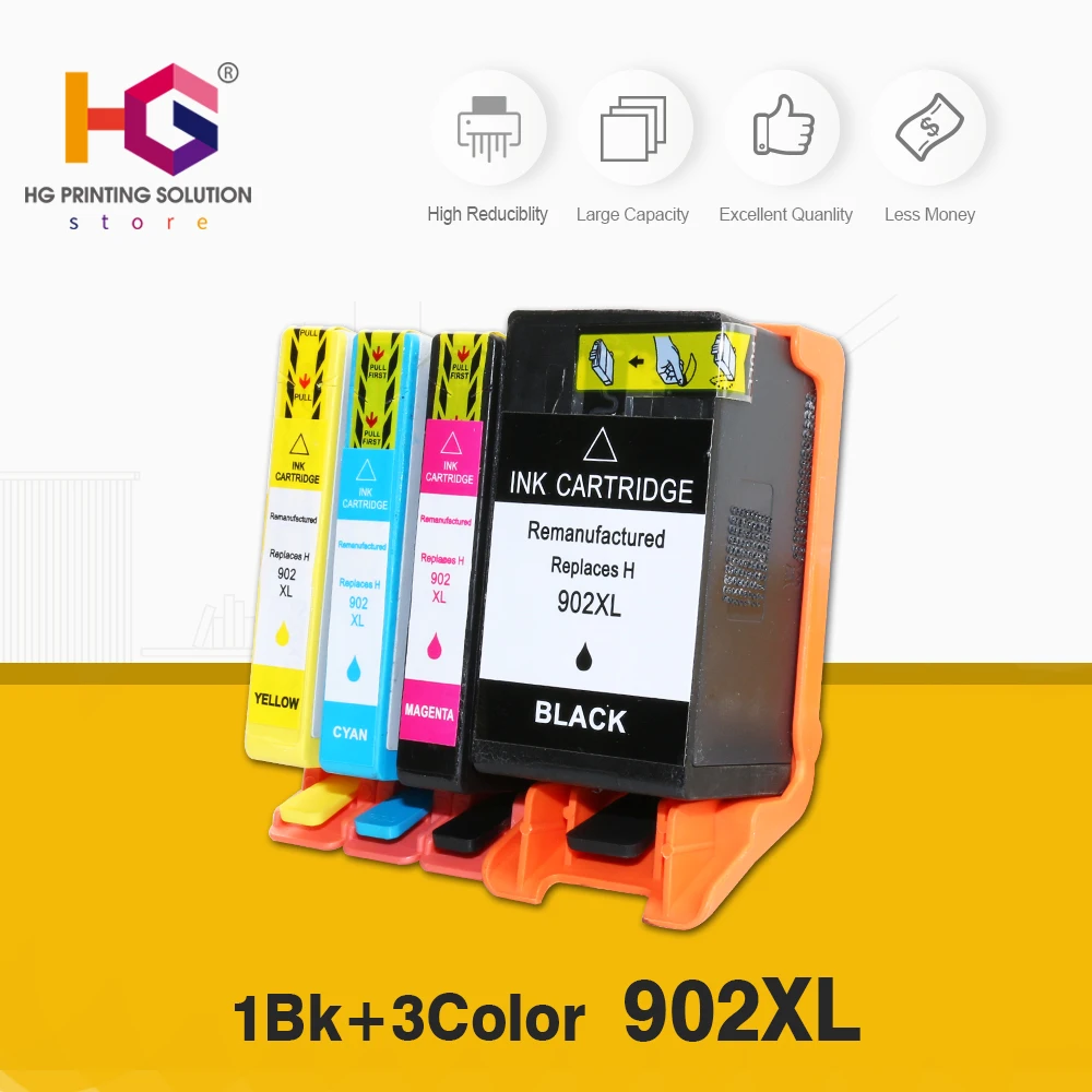 

QSYRAINBOW 1set refill ink cartridges compatible for HP902 replacement for HP 902 Officejet Pro 6954 6960 6962